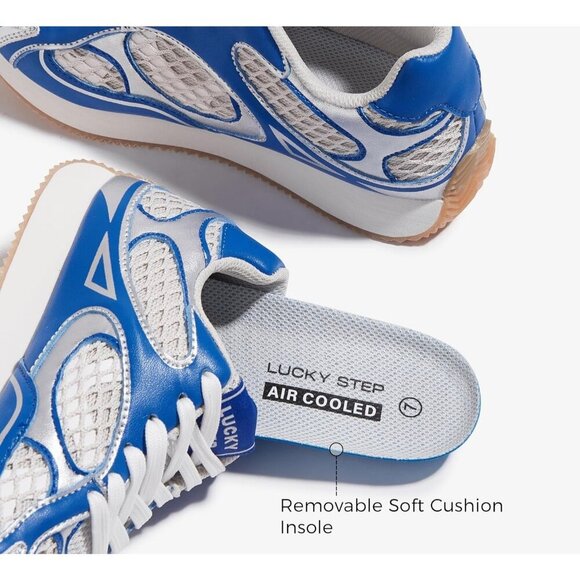 Women's Retro Fashion Sneakers Mesh Breathable White Casual Shoes - Picture 6 of 9